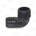 1-1/2" Barbed Insert x 1-1/2" Male NPT 90° PVC Elbow, Sch 40, Gray