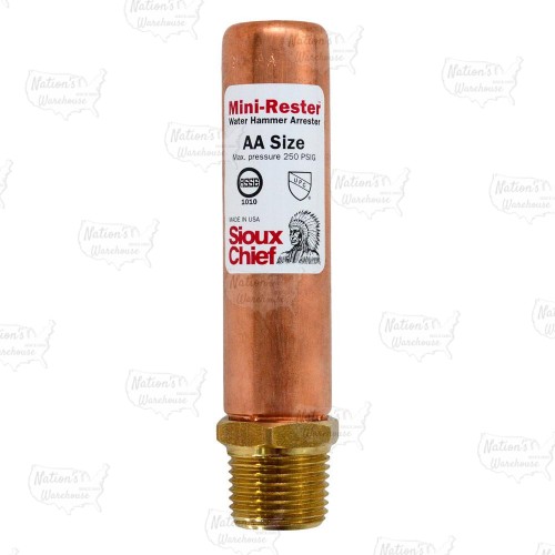 1/2" MIP Straight, Mini-Rester Water Hammer Arrestor (Lead-Free)