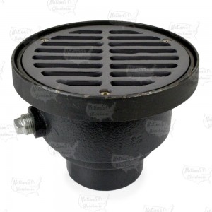 FinishLine Adjustable Floor Drain Complete Assembly, Round, Ductile Iron, 3" Cast Iron No-Hub