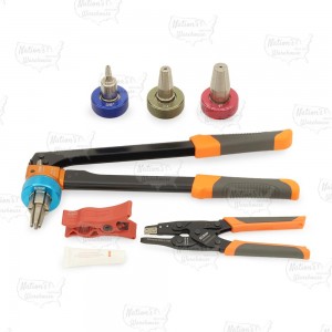 Manual PEX Expander Tool Kit w/ Auto-Rotating Head for sizes 1/2", 3/4" & 1" (incl Cutter & Ring Removal Tool)