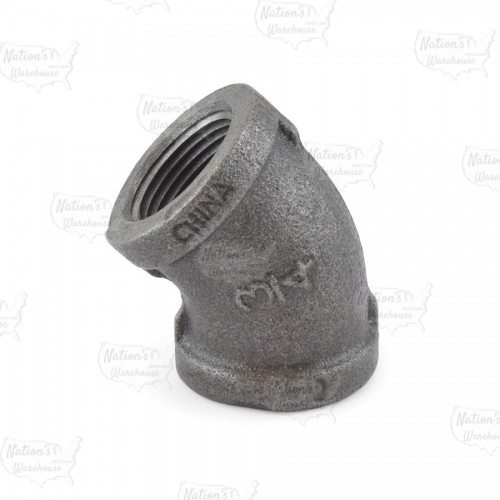 3/4" Black 45° Elbow (Imported)