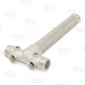 1-1/4" MPT x 12-7/8" Solid 304 Stainless Steel Well Tank Tee