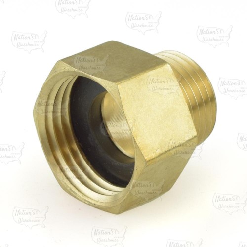 3/4" FGH x 1/2" MIP (tapped 1/2" SWT, Drill-Through) Brass Adapter