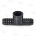 1" Barbed Insert x 1" Female NPT Threaded PVC Tee, Sch 40, Gray