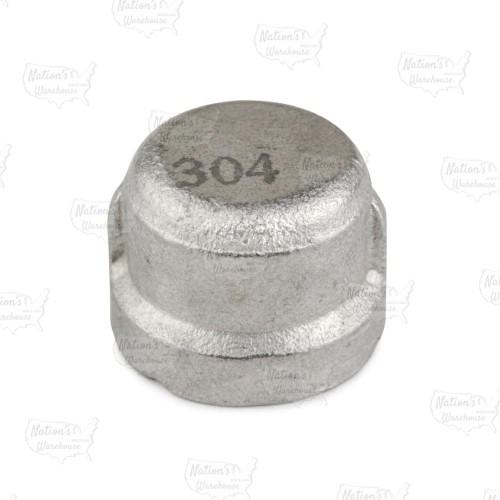 1/4" 304 Stainless Steel Cap, FNPT threaded