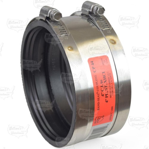 4" No-Hub CI to 4" Extra Heavy CI/Plastic/Steel Coupling