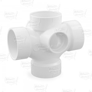 3" PVC DWV Double Sanitary Tee w/ 2" Right & Left Side Inlets