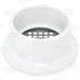 Low-Profile (Short) PVC Floor Drain w/ Round St. Steel Strainer, 3" Hub x 4" Inside Fit