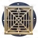 Square PVC Shower Tile/Pan Drain w/ Brushed Bronze Strainer, 2" Hub x 3" Inside Fit (less test plug)