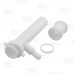 1-1/2" x 8" Slip Joint Dishwasher Taipiece w/ 5/8" Hose Barb x 7/8" OD Outlet, White Plastic