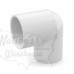 1-1/2" x 1-1/4" Barbed Insert 90° Reducing PVC Elbow, Sch 40, Gray