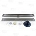 30" long, StreamLine Stainless Steel Linear Shower Pan Drain w/ Tile-in Strainer, 2" PVC Hub