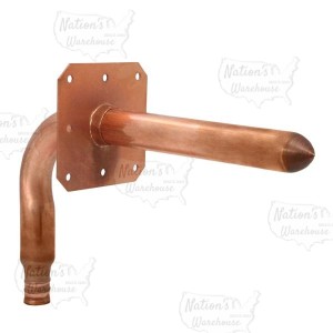 Sioux Chief 630X248E  Standard L Type Spout 1/2" PowerPEX Stub Out Elbow with Ear (8 in L x 3-1/2 in H), Copper 