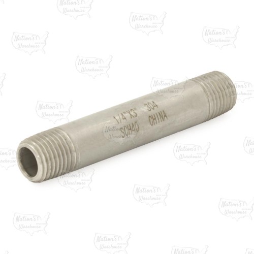 1/4" x 3" Stainless Steel Pipe Nipple