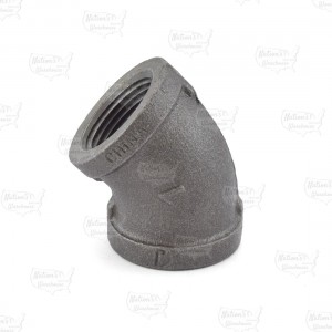 1" Black 45° Elbow (Imported)