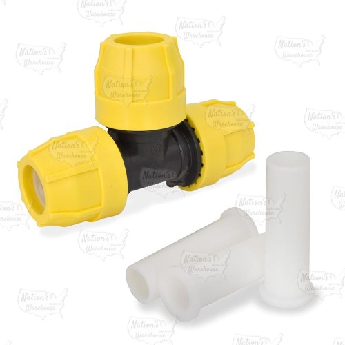 3/4" IPS Compression Tee for SDR-11 Yellow PE Gas Pipe