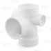 4" PVC DWV Sanitary Tee w/ 2" Right & Left Side Inlets