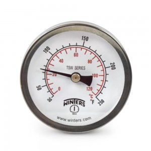 30-250F Hot Water Thermometer/Temperature Gauge, 2-1/2" Dial, 1/2" NPT, 30-250F