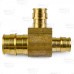 3/4" x 3/4" x 1/2" Expansion PEX Tee, LF Brass