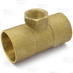 Matco Norca CRTF0704LF 1-1/2" C x 1-1/2" C x 3/4" Female Thread Cast Brass Adapter Tee, Lead Free