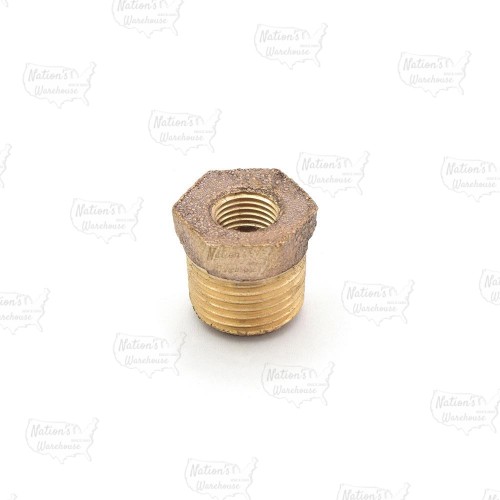 1/4" MPT x 1/8" FPT Brass Bushing, Lead-Free