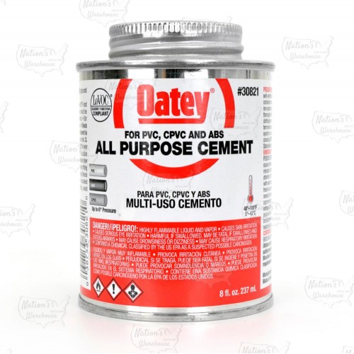 8 oz Medium-Body All Purpose Cement w/ Dauber for PVC/CPVC/ABS, Clear