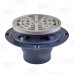 Round PVC Shower Tile/Pan Drain w/ Polished St. Steel Strainer, 2" Hub x 3" Inside Fit (less test plug)