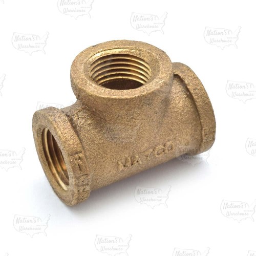 1/2" FPT Brass Tee, Lead-Free