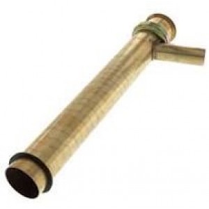 1-1/2" x 12", 17GA, Flanged Dishwasher Tailpiece w/ 5/8" OD Outlet, Rough Brass, w/ Solid Brass Nut