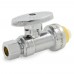 1/2" Push-to-Connect x 3/8" OD Compr. Straight Stop Valve (1/4-Turn), Lead-Free..