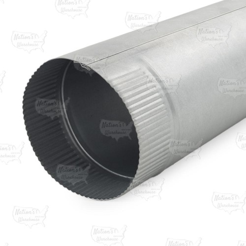 6" x 2ft Galvanized Snap-Lock Flue Pipe, 24 GA..