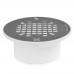 Low-Profile (Short) PVC Floor Drain w/ Round Stainless Steel Strainer, 2" Hub x 3" Inside Fit