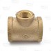 1-1/4" x 1-1/4" x 3/4" FPT Brass Tee, Lead-Free