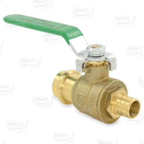 3/4" PEX x Press Brass Ball Valve, Full Port (Lead-Free)..