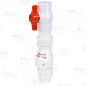 1-1/2" Quiet PVC Ball & Check Valve Combo w/ Unions, Compression