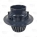 PVC Roof Drain w/ Enameled Cast Iron Dome Strainer, 4" PVC Hub