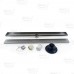 36" long, StreamLine Stainless Steel Linear Shower Pan Drain w/ Square Holes Strainer, 2" PVC Hub