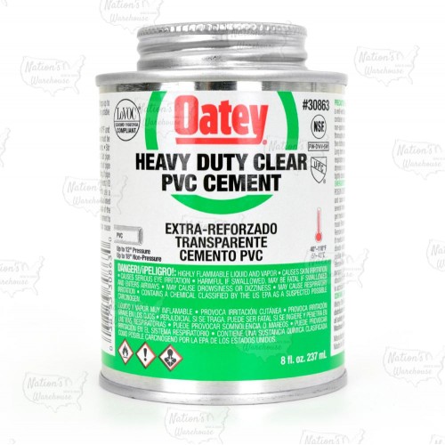 8 oz Heavy-Duty PVC Cement w/ Dauber, Clear