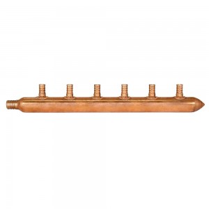 Sioux Chief 672X0690 6-Branch L Type Manifold, 3/4 in PEX x 1/2 in PEX x Closed, Copper