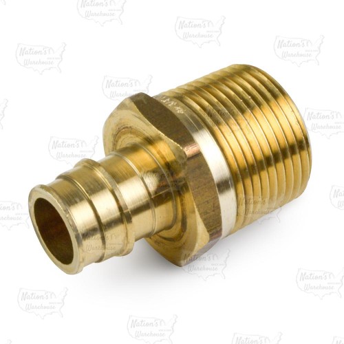 3/4" PEX x 1" Male Threaded F1960 Adapter, LF Brass