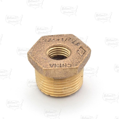 3/4" MPT x 1/4" FPT Brass Bushing, Lead-Free