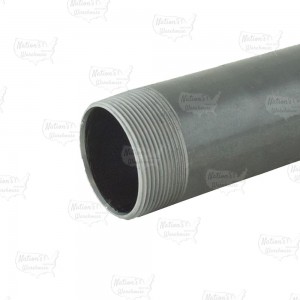 2" x 10ft Black Steel Pipe, Sch 40, NPT Threaded on Both Ends