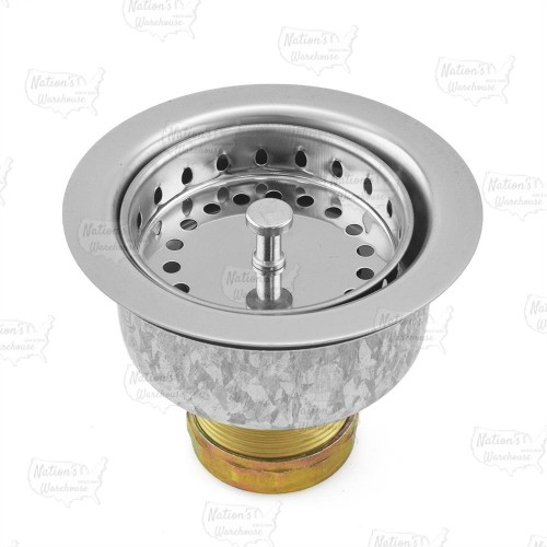 St. Steel Heavy-Duty Kitchen Sink Deep Double Cup Specification Drain Strainer w/ Spring Clip Basket