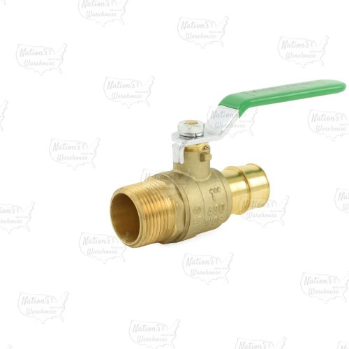 1" PEX Expansion x 1" MPT Threaded Brass Ball Valve, Lead-Free