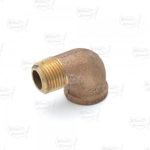 1/2" FPT x MPT Brass 90° Street Elbow, Lead-Free