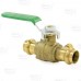 1/2" Press Brass Ball Valve w/ Waste Outlet, Full Port (Lead-Free)