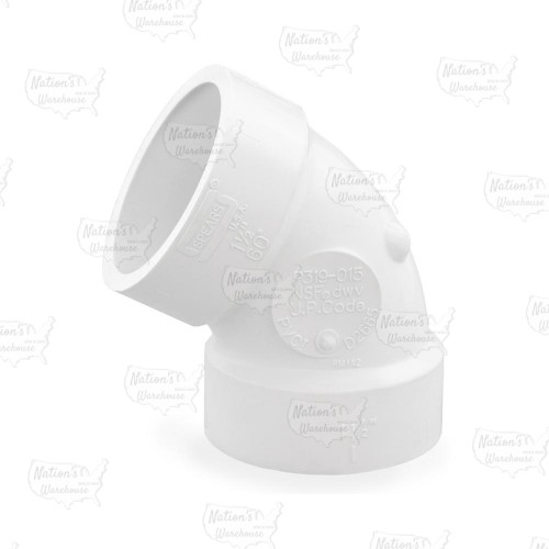 1-1/2" PVC DWV 60° Elbow