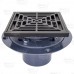 Square PVC Shower Tile/Pan Drain w/ Oil Rubbed Bronze Strainer, 2" Hub x 3" Inside Fit (less test plug)