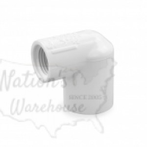 3/4" Barbed Insert x 1/2" Female NPT 90° PVC Reducing Elbow, Sch 40, Gray