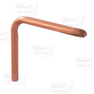 Sioux Chief 613-67 Standard L Type Copper Tub Spout Elbow, 1/2 Inch Male Sweat, 7 Inch L x 6 Inch H